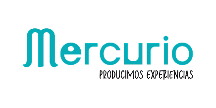 Logo de Mercurio Producciones con tagline: producimos experiencias